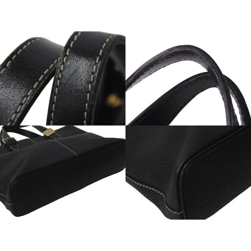 BURBERRY Handbag Gold Plated Nova Check Horse Mark Jacquard Weave Black Leather - Picture 6 of 8